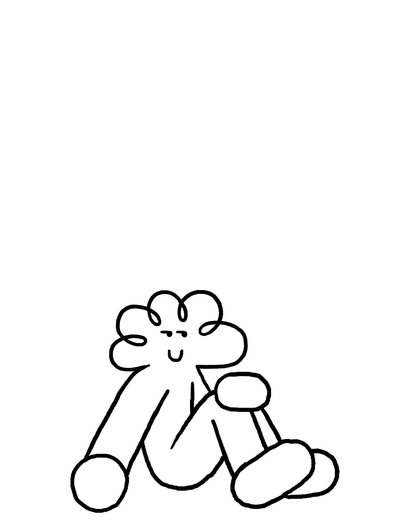 Animated line drawing of a person